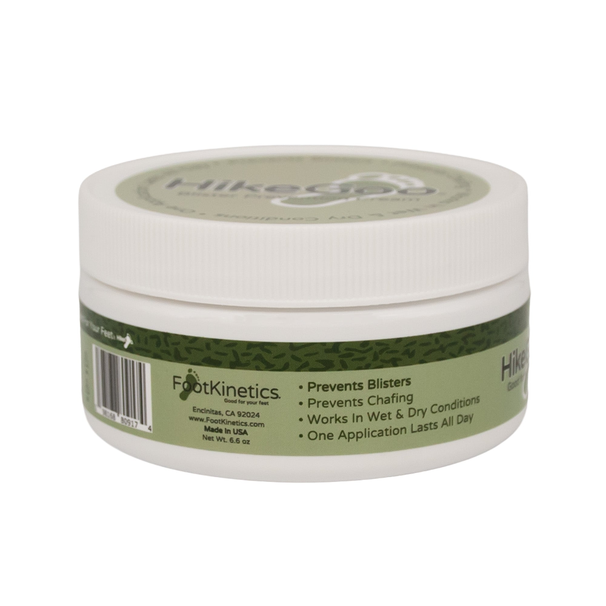 HikeGoo jar with bullet point features side of label showing