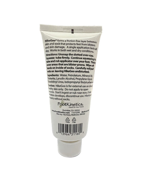 Back of HikeGoo 3 oz tube on white background